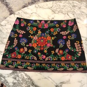 Farm Rio Style Embroidery Mini Skirt